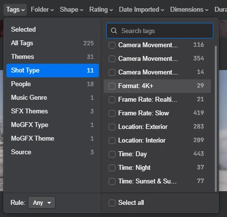 Search Video by Shot Type Tags/ Image from jesseyoungel.com